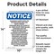 Signmission Hazardous Waste Satellite Accumulation OSHA Notice Sign, Aluminum, 10in W x 14in L, 2PK OS-2PACK-NS-A-1014-V-13339 - alternate 3